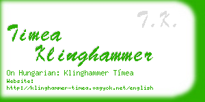 timea klinghammer business card