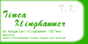 timea klinghammer business card